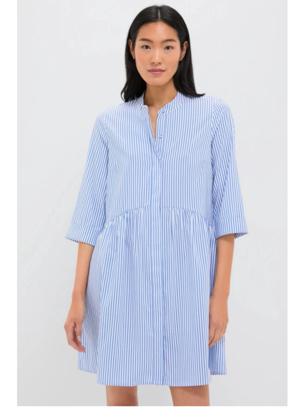 Tuckernuck Blue Stripe Royal Shirt Dress Button Front Spring Blue/White 2XS NEW